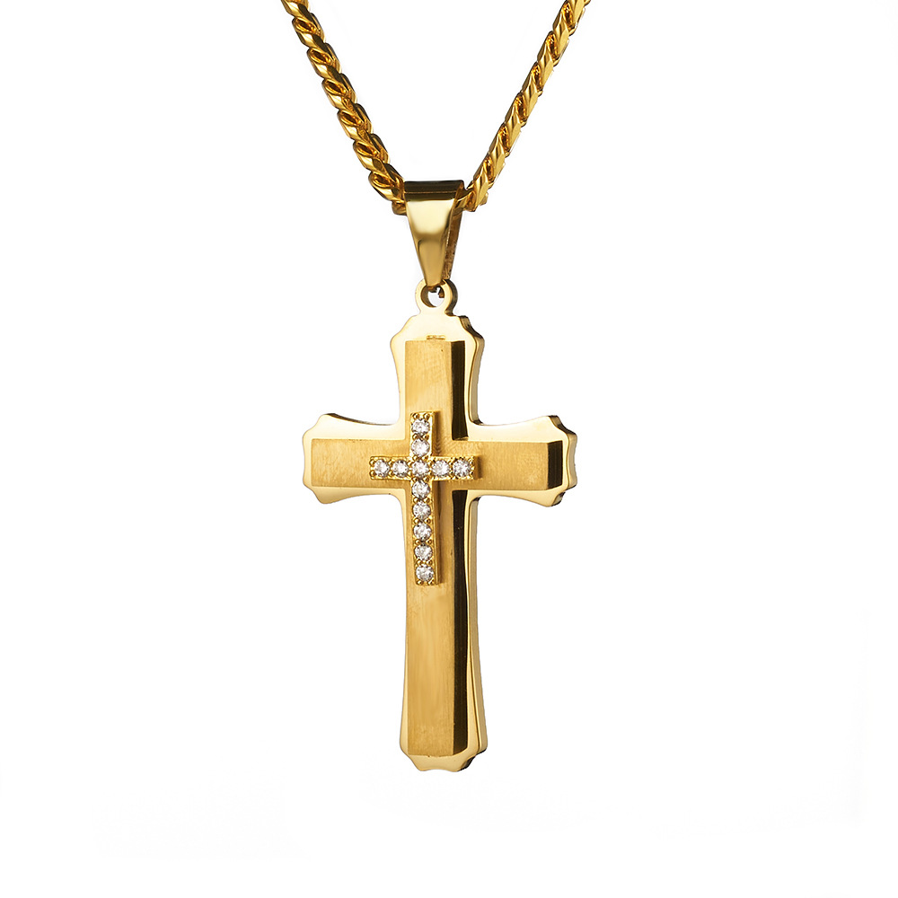 20g Weight 304 Stainless Steel Pendant Material Zircon Inlay Material Pendant Necklace Classification 304 Stainless Steel Chain Material 1 Piece Quantity Holiday, Daily Occasion 304 Stainless Steel Material Cross Pattern Unisex Gender Inlay Design Basic, Modern Style, Classic Style Style Basic Modern Style Classic Style Cross 304 Stainless Steel Inlay Zircon Unisex Pendant Necklace 11