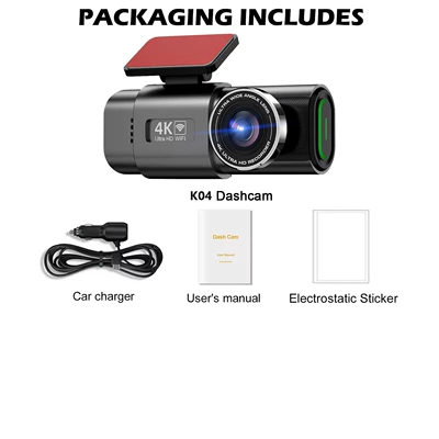 Cross-border 4K driving recorder ultra-high definition front and rear dual camera ultra-wide angle night vision GPS parking monitoring reversing image (Driving recorder) - 4k-single-recording