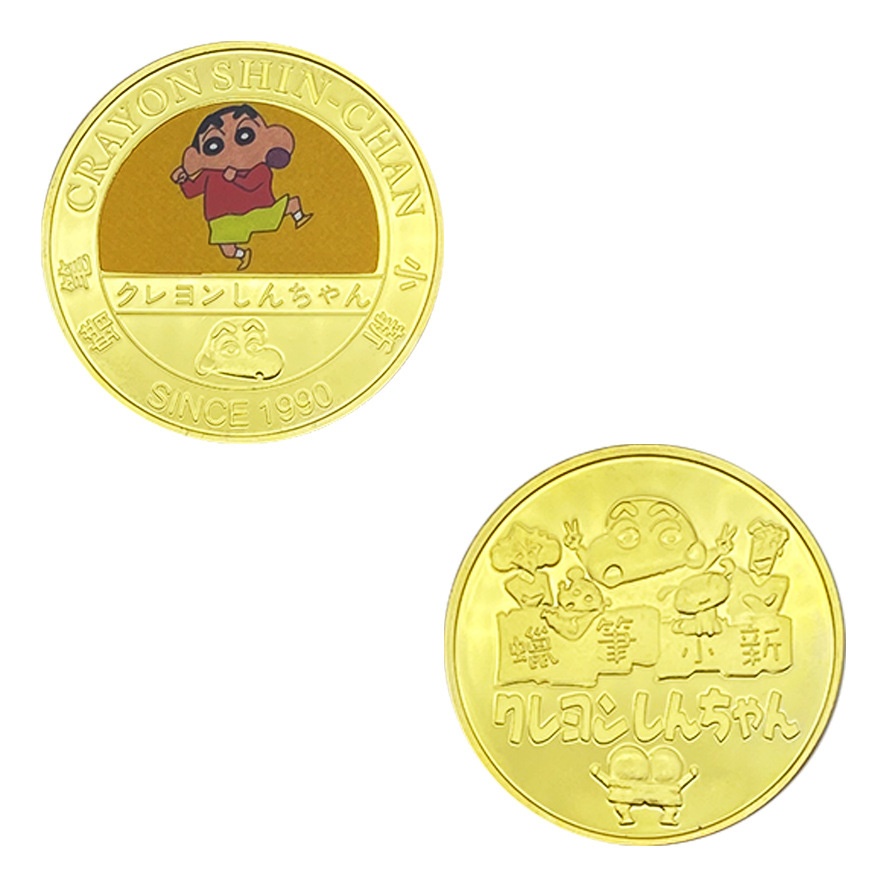 Lápiz de animación pequeño nuevo alrededor de doce monedas conmemorativas de pintura metálica coleccionable insignia puede ser aprobado
