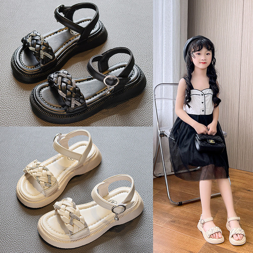 Children's Girls Sandals  New Summer Little Girls Baby Sports Big Children Princess Beach Soft Soled Children's Shoes