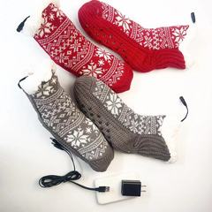 新型usb家庭暖足宝電熱床靴下加熱保温靴カバークリスマス保温靴下クロスボーダー直供
