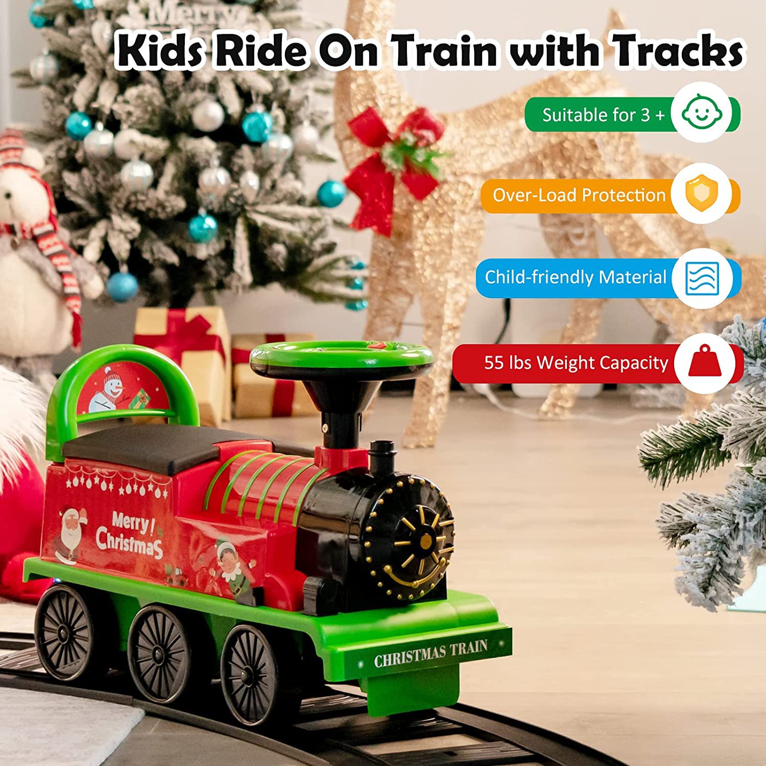 electric retro train railed