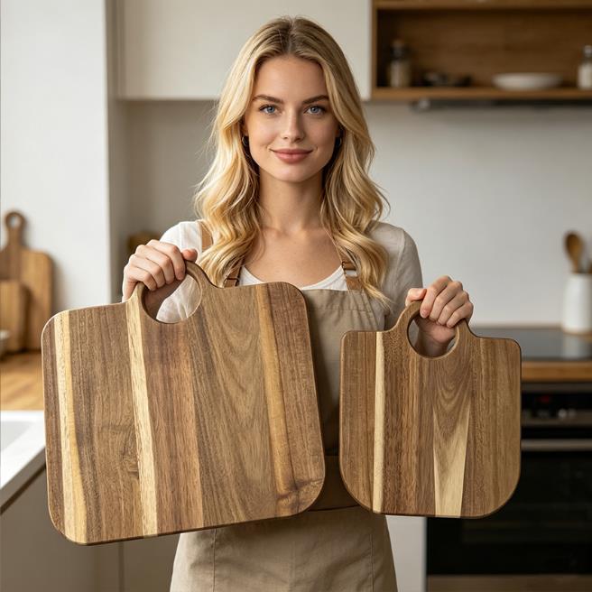 Cross-Border Acacia Wood Cutting Board for Home Use, Wooden Chopping Board for Kitchen, Simple Wooden Cutting Board for Restaurant, Fruits and Vegetables