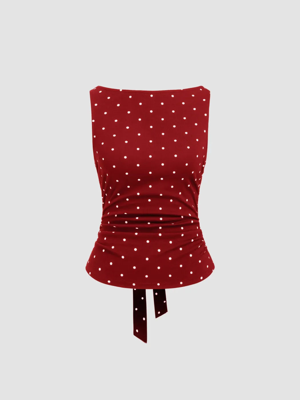 Camiseta americana de punto ondulado para mujeres de verano cuello de barco retro plegado cintura delgada chaleco sexy camisa sin mangas image 8