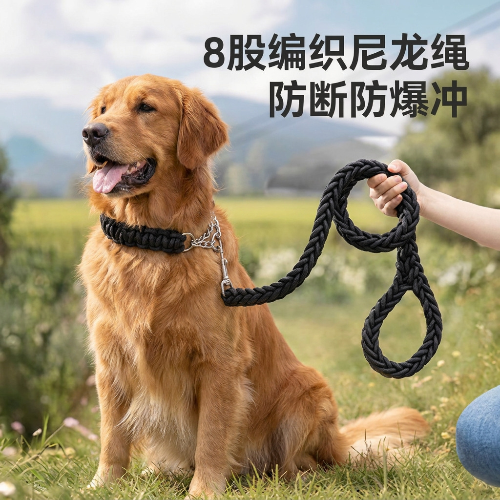 Corda de tracción para perros de tamaño medio y grande cuerda de perro dorado cadena de perro Labrador collar de perro cuerda de perro
