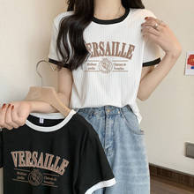 欧美跨境超火正肩短袖T恤女夏ins潮学生宽松百搭洋气减龄短款上衣