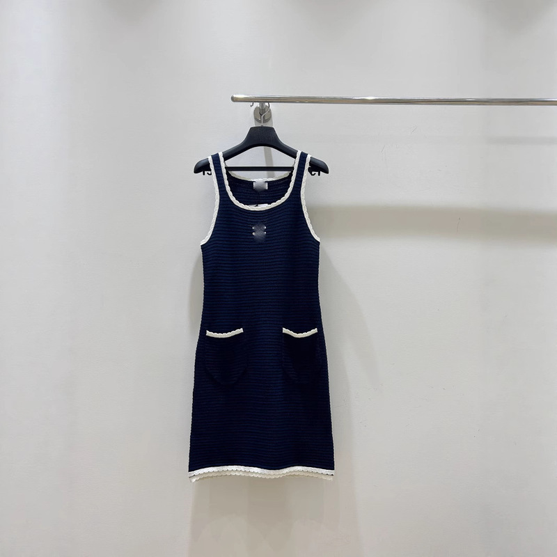 Ce Arc De Triomphe Heavy Industry Crochet Vest 25 Early Autumn Bohemian Vacation Style Lazy High-End Dress for Women