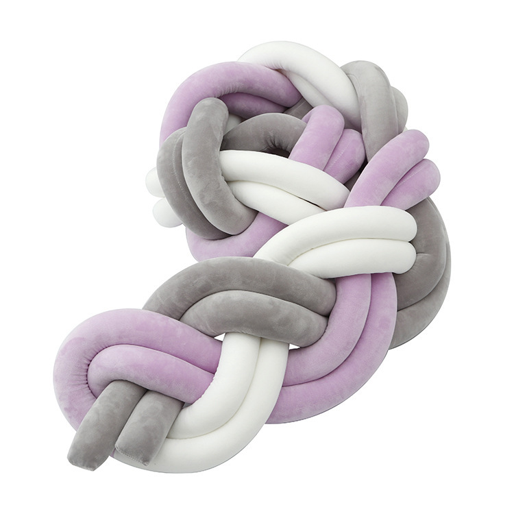 Cama de bebé tela cama cerca bolsa suave seis hebras trenzadas alta trenzada antichoque barrera de bebé grado madre