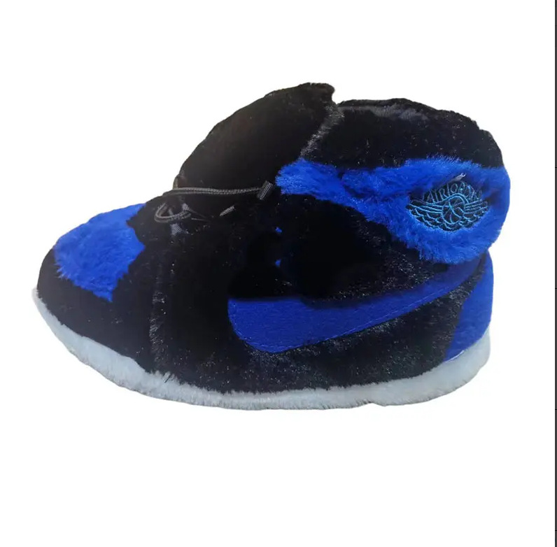 Tiktok mismo estilo parodia zapatos de grasa Coco pareja Zapatillas de algodón volver al futuro casa piso Kang hebilla 1 zapatos de algodón