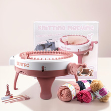 跨境新品大号儿童DIY手工编织器圆桶玩具毛线机48针手摇星星桶