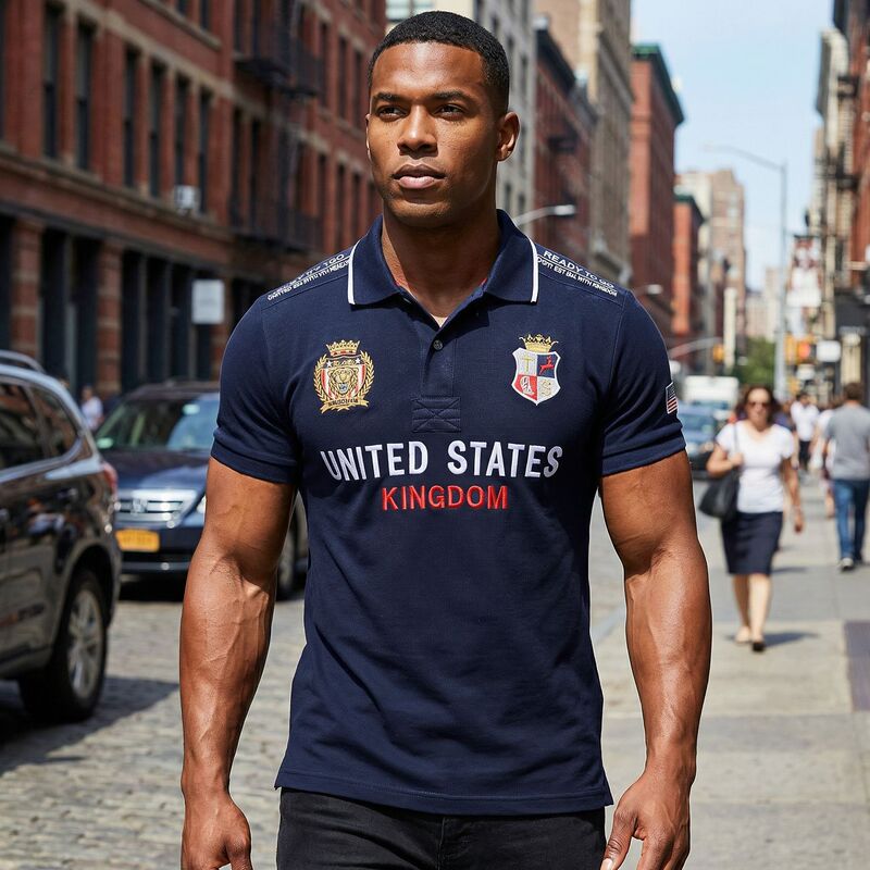 New Polo Shirt Short Sleeve Lel Polo Collar American Casual Contrast Cotton Embroidery Casual Fashion Sports Quality