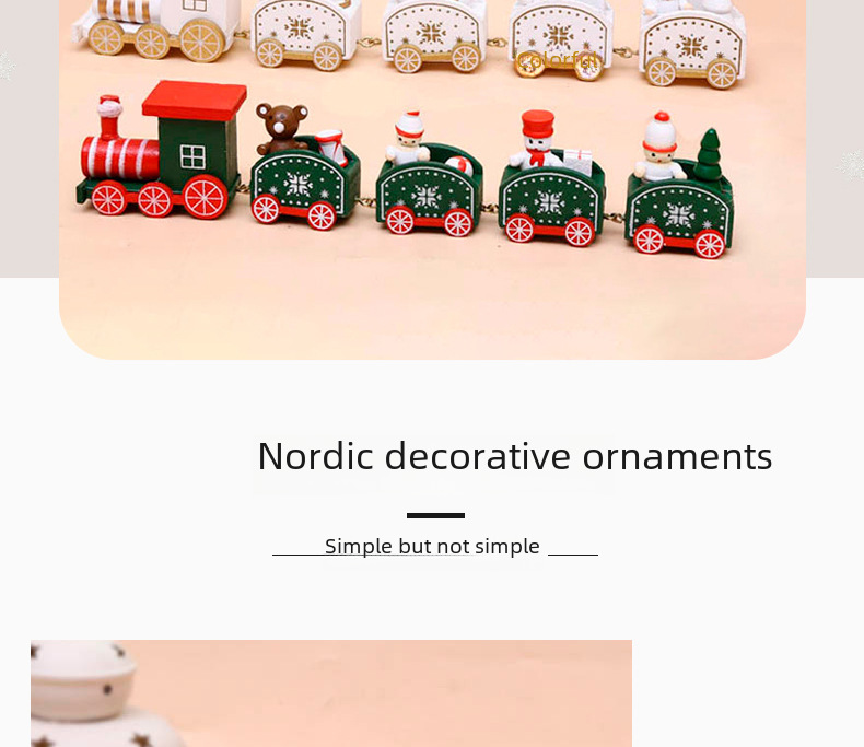 Piiriülesed jõulukaunistused puidust neljaosaline rong laste pühadekingitused akna töölaua ehted_voghion.com