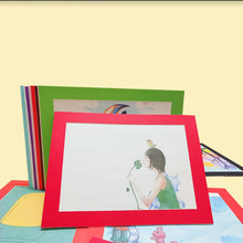 长方形简易卡纸画框8K水粉画儿童装裱相框a4画室幼儿园素描4K贴墙