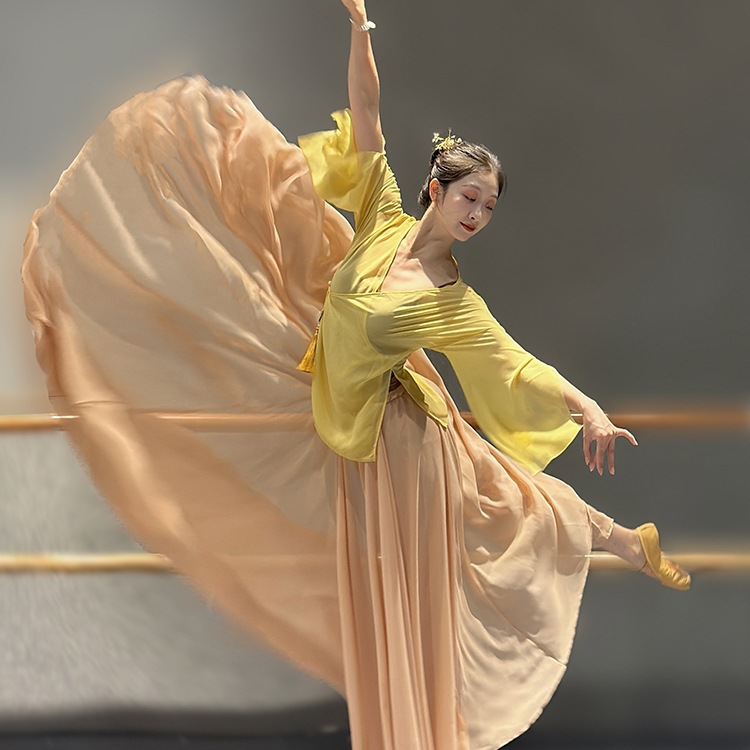 720-Degree Flowing Large Skirt with Lining, Classical Dance Costume, Chinese Dance, Modern Dance Practice Performance Outfit, Half Skirt