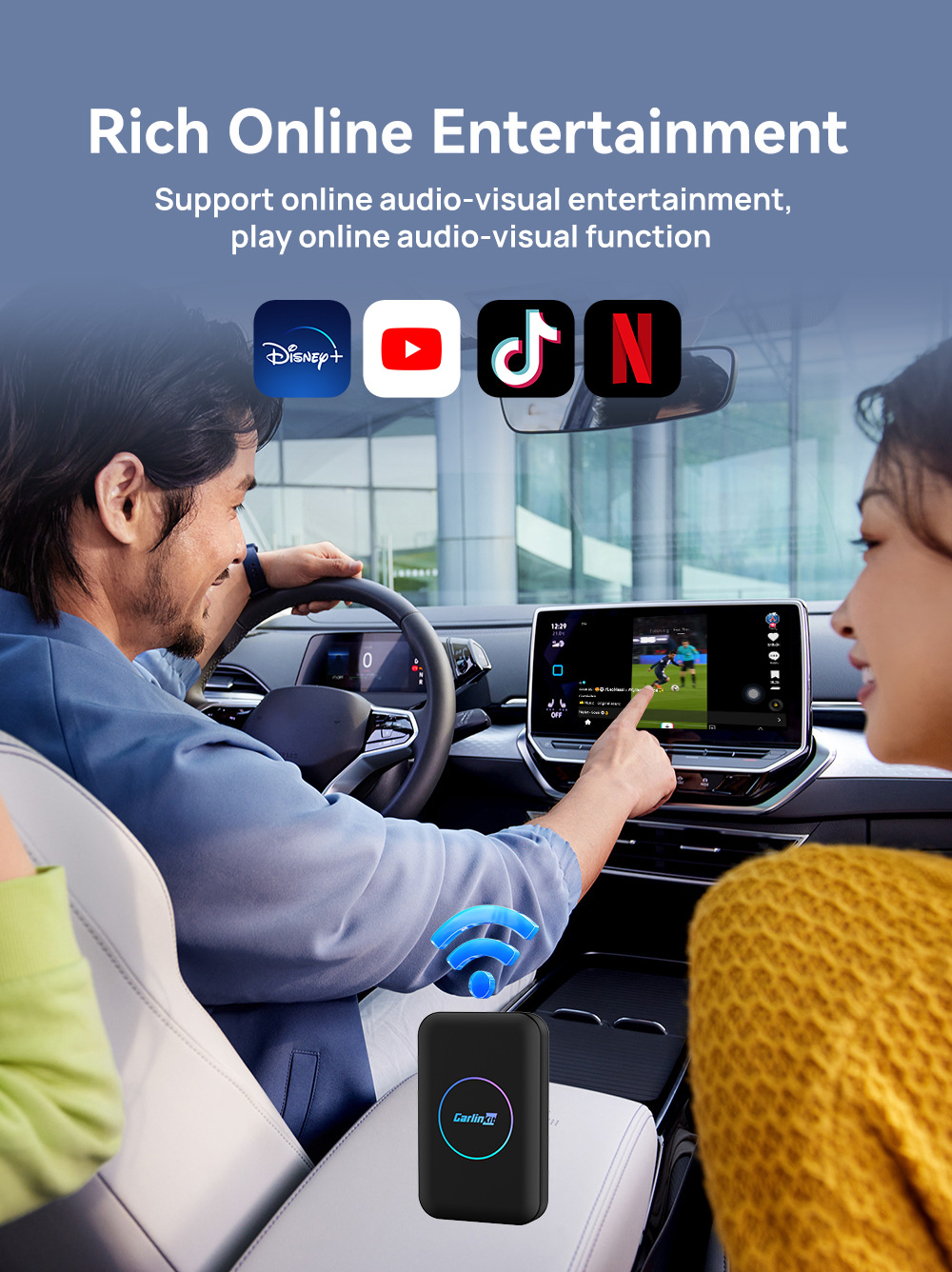 Cross-Border Original Car Carplay Wired to Wireless Adapter, In-Car Smart HDMI Output Car-Machine Connectivity Box