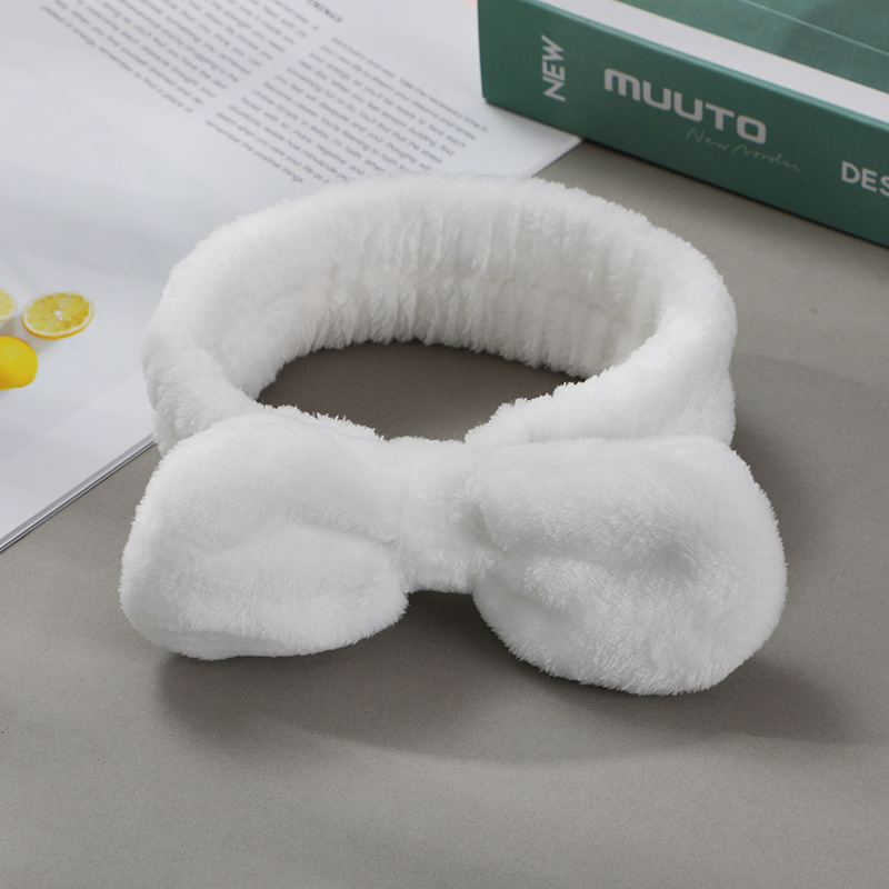 Banda de cabello arco tocado coreano hermoso jardín de lazo simple rojo en línea máscara facial lavar la cara prensada banda de cabello