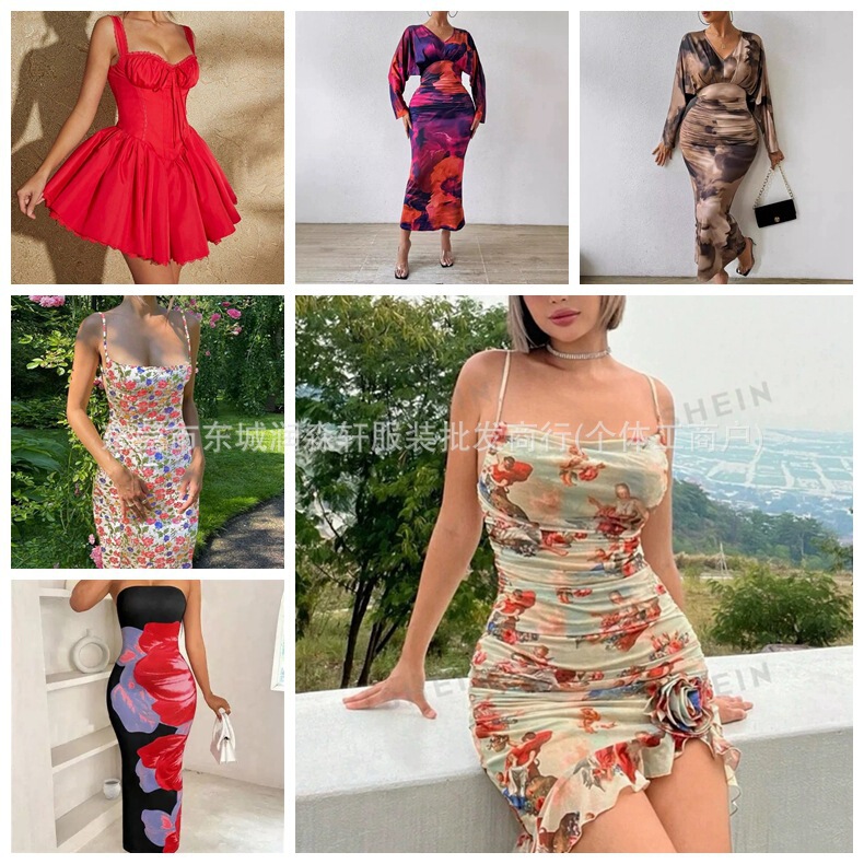2026 Cross-Border Hot-Selling Shein Dress, Foreign Trade Bodycon Dress, Sexy and Elegant Gown, Factory Direct Sale at Low Price