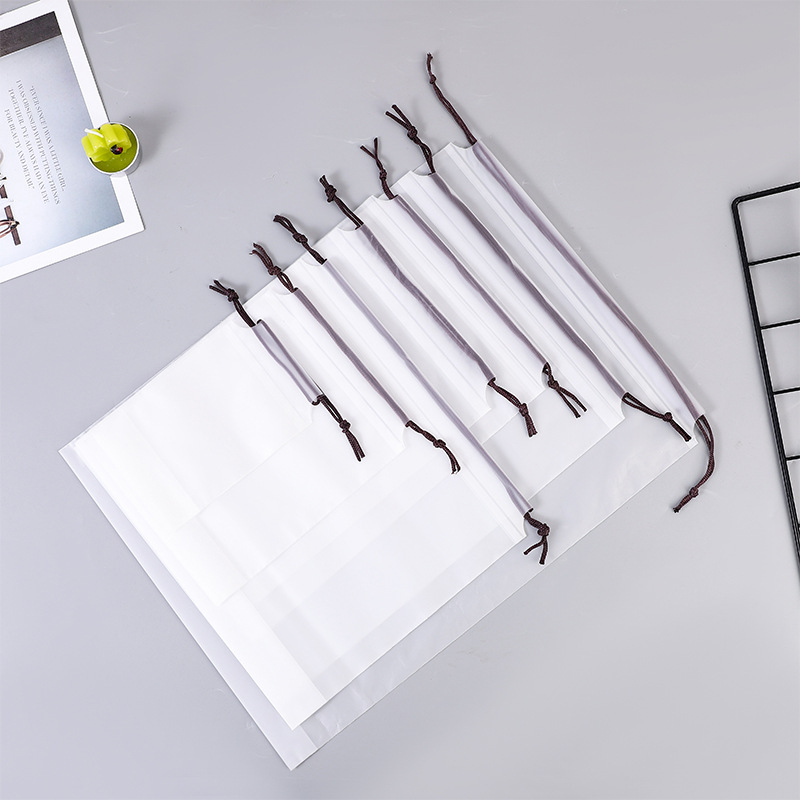 Ropa interior Zapatos Ropa organización en Blanco Bolsa de cordón esmerilado EVA bolsa de viaje con cordón bolsa de cordón