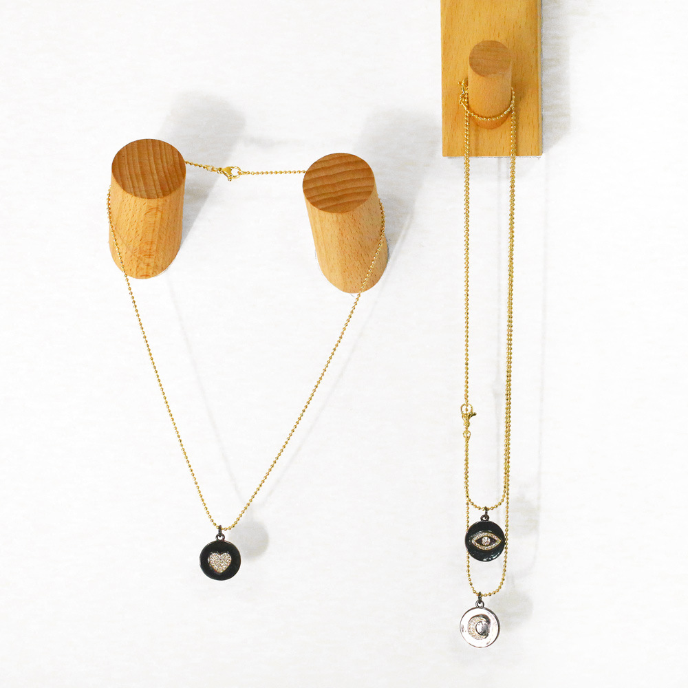 evil eye star moon geometric love zircon pendant necklace sweater chain