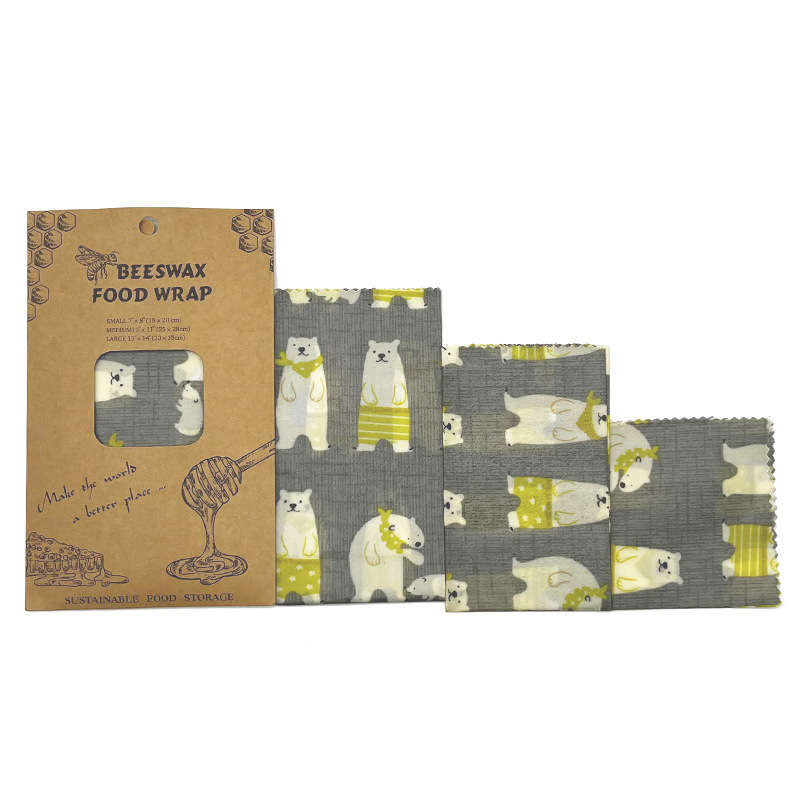 곰 3종 세트, 밀랍 천, 종이/판지