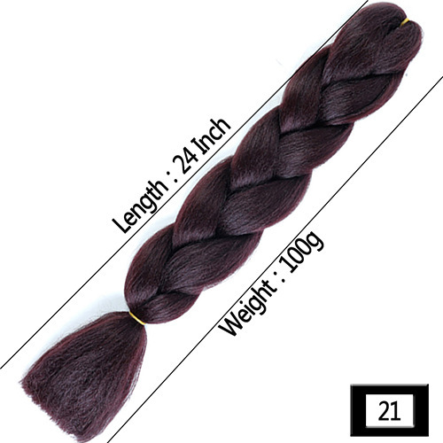 Peruca de comercio exterior gran trenza color gradiente africano gran trenza fibra química de alta temperatura seda trenza pelucina trenzada extensión de pelo