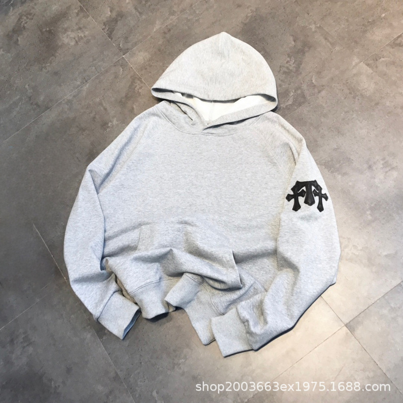 26-Year American-Style Ch Hooded Sweatshirt with Cross Embroidery, Unisex Casual Terry Solid Color Patchwork Top 26-Year American-Style Ch Hooded Sweatshirt with Cross Embroidery, Unisex Casual Terry Solid Color Patchwork Top