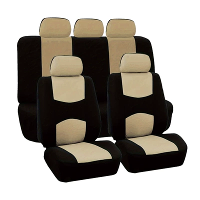 Seasons, Flat Fabric 9-Piece Set – Universal seat cover - black-rice-flat-9-piece-set-of-5-seats-general