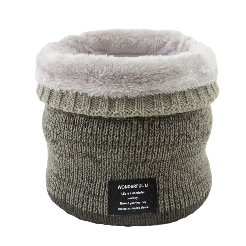 Keep warm universal fleece woolen knitted scarf, gradient, increased thickness