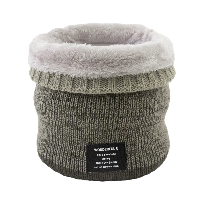 Keep warm universal fleece woolen knitted scarf, gradient, increased thickness