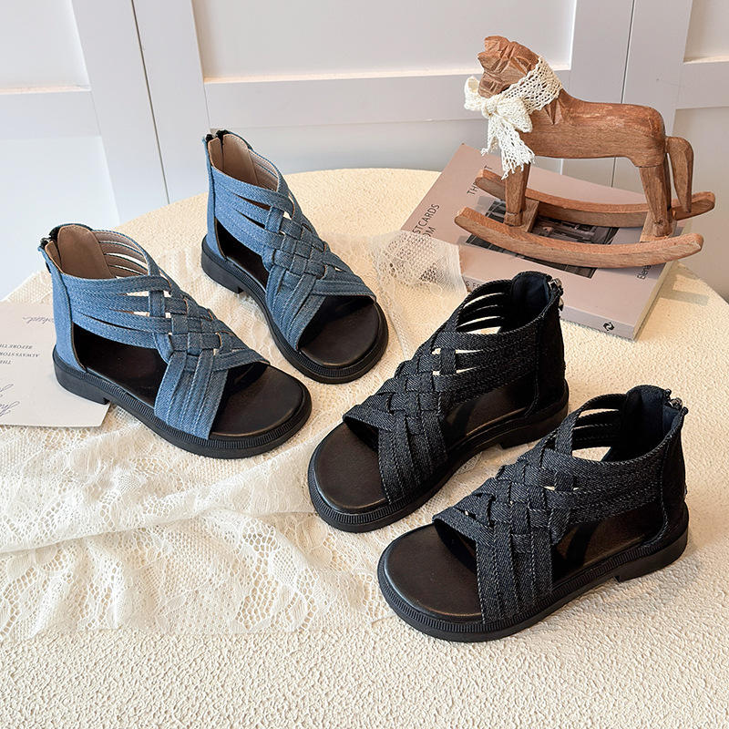 Fashionable denim summer boots