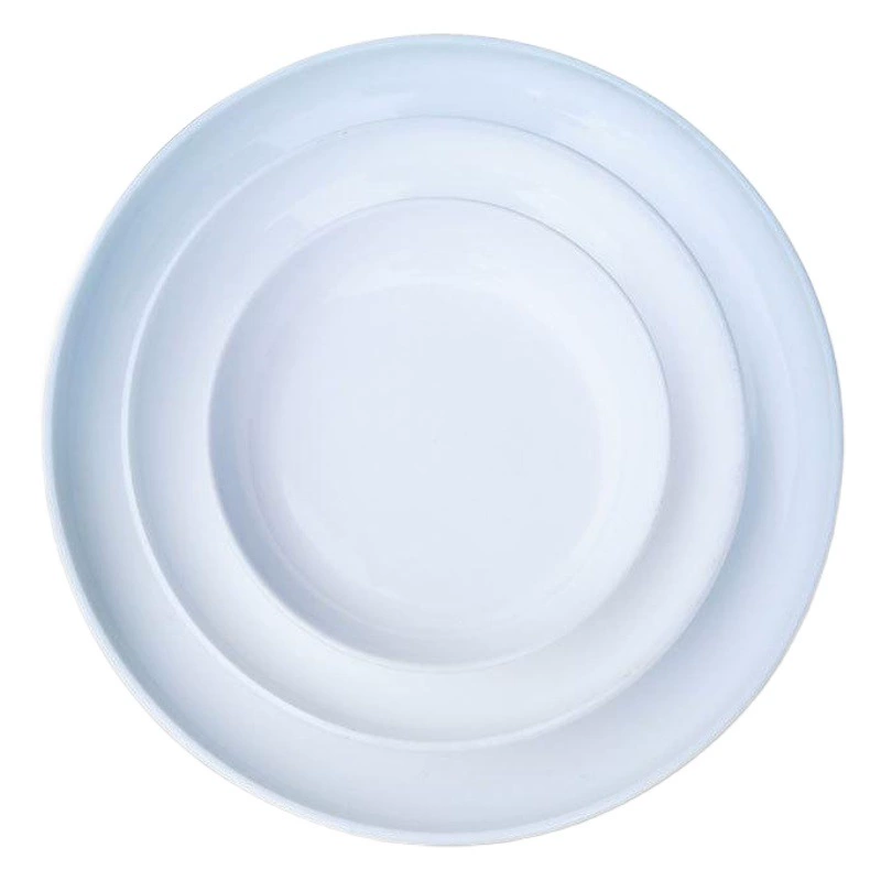 Большой и Средний Малый размер Утолщенная имитация фарфора Белая круглая тушь Блюдо для воды Цветное блюдо Каллиграфия Практика традиционной китайской живописи Твердая цветная тарелка