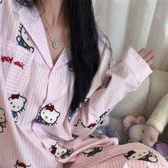 対外貿易クロスボーダーネット有名人ライブブロードキャストインかわいい甘い漫画パジャマ女性の春と秋の長袖ズボンホームウェアセット