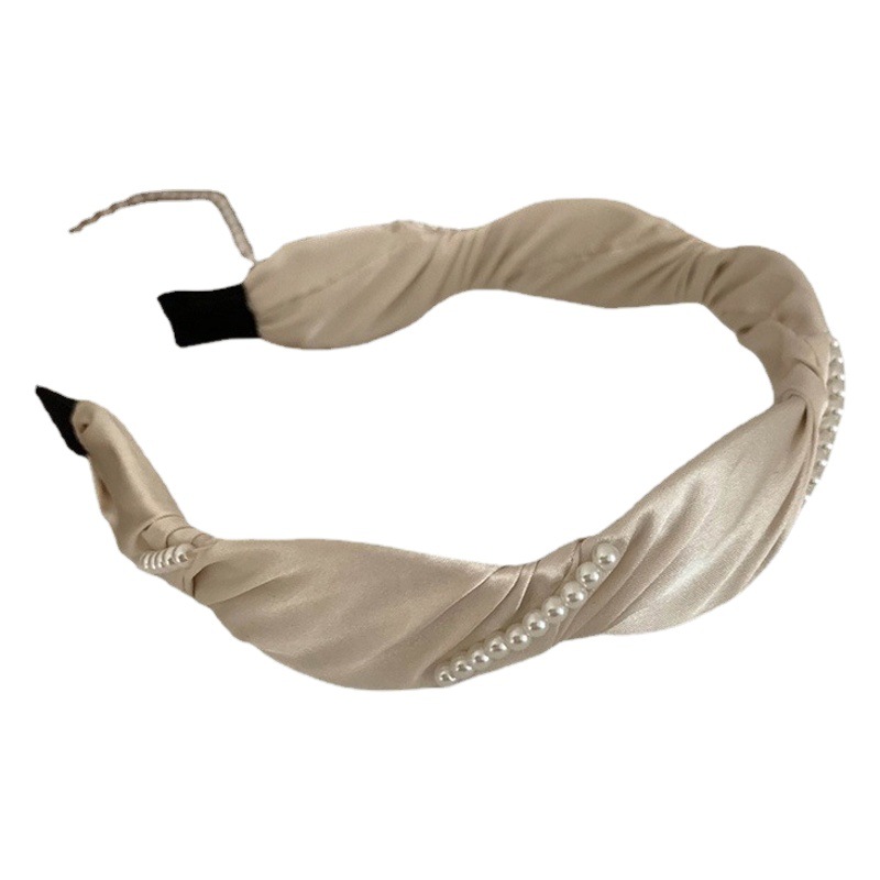 Nueva perla bobinado diadema hecha a mano de las mujeres lavado cara simple horquilla Corea del Sur avanzada simple diadema accesorios para el cabello