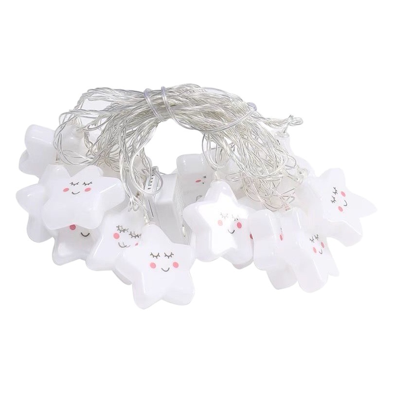 LED linda cara sonriente decoración de la estrella luces de colores luces intermitentes luces de cadena diseño de la habitación luces de Navidad habitación de los niños jardín de infantes