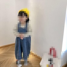 新款韩版儿童牛仔背带裤韩版潮范宝宝宽松连体裤儿童时尚休闲阔腿