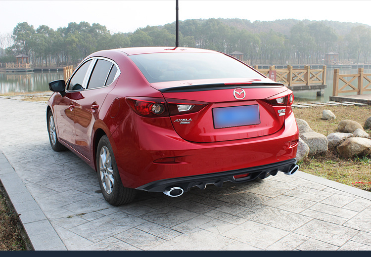 14-23 Mazda 3 Angkesela Rear Lip Rear Bumper Rear Spoiler Special Modified Exhaust Pipe Size Surround