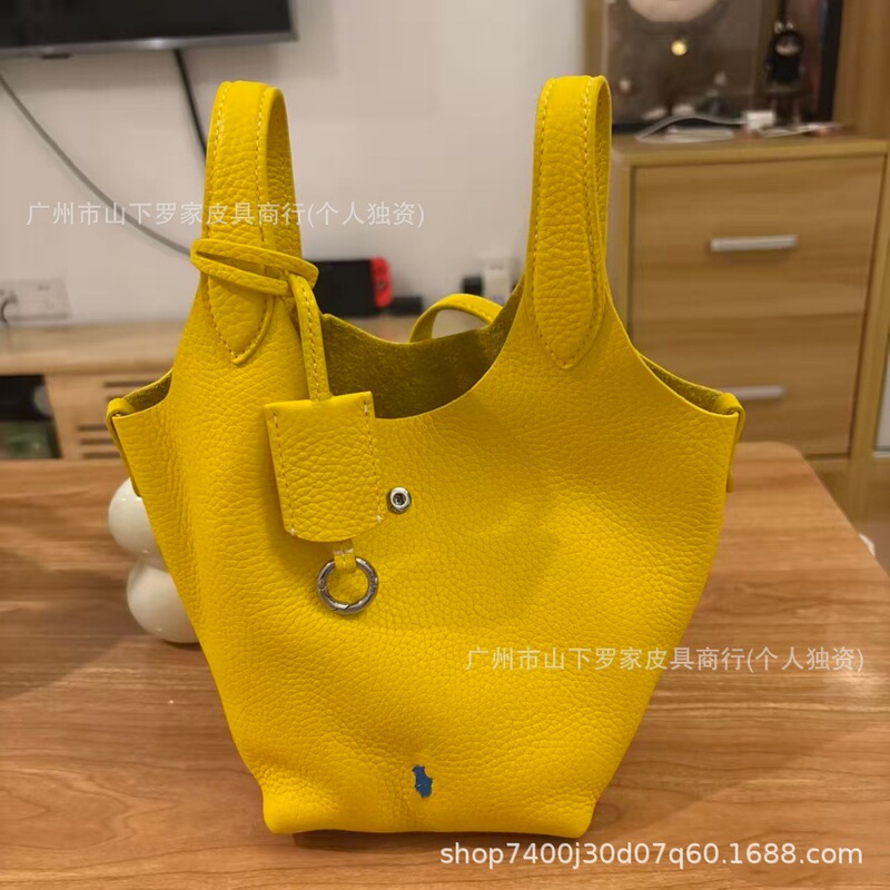 2026 New Cross-Border Raff-Style Polo Basket Bag Leather Bucket Bag Handbag Shoulder Crossbody Bag 2026 New Cross-Border Raff-Style Polo Basket Bag Leather Bucket Bag Handbag Shoulder Crossbody Bag