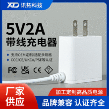 5V2A美规带线充电器白色 UL FCC认证 室内安防监控适配器 可定制