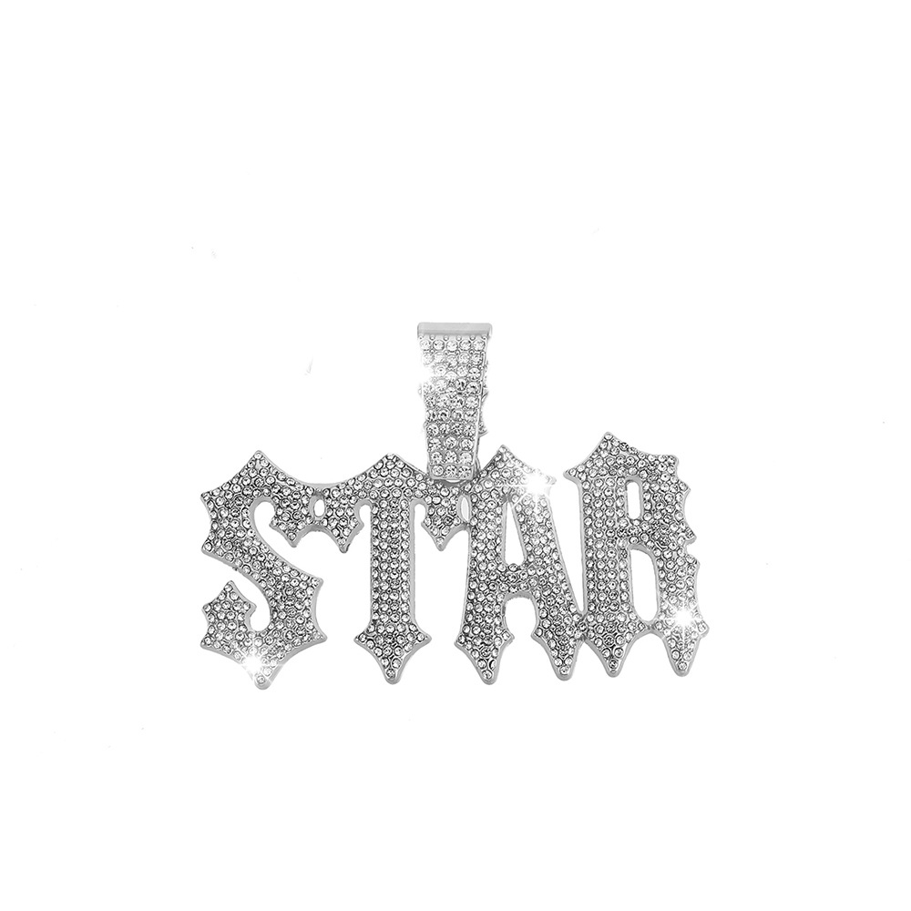Hip-Hop lleno de diamantes letras de hombre STAR colgante de letras cadena cubana collar punk moda personalidad collar