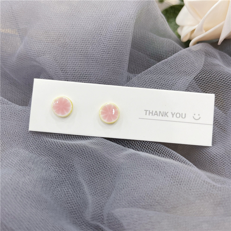 10g Weight Ear Studs Classification 1 Pair Quantity Daily Occasion ceramics Material Rabbit, Flower, Watermelon Pattern Women's Gender Cute, Sweet Style 1 Pair Cute Sweet Rabbit Flower Watermelon Ceramics Ear Studs 3