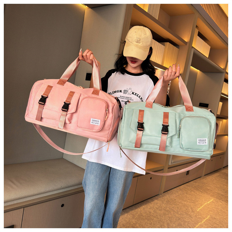 Travel bag Premium sense women's large-capacity sports bag Fitness bag Luggage bag Water-proof shoulder bag_voghion.com