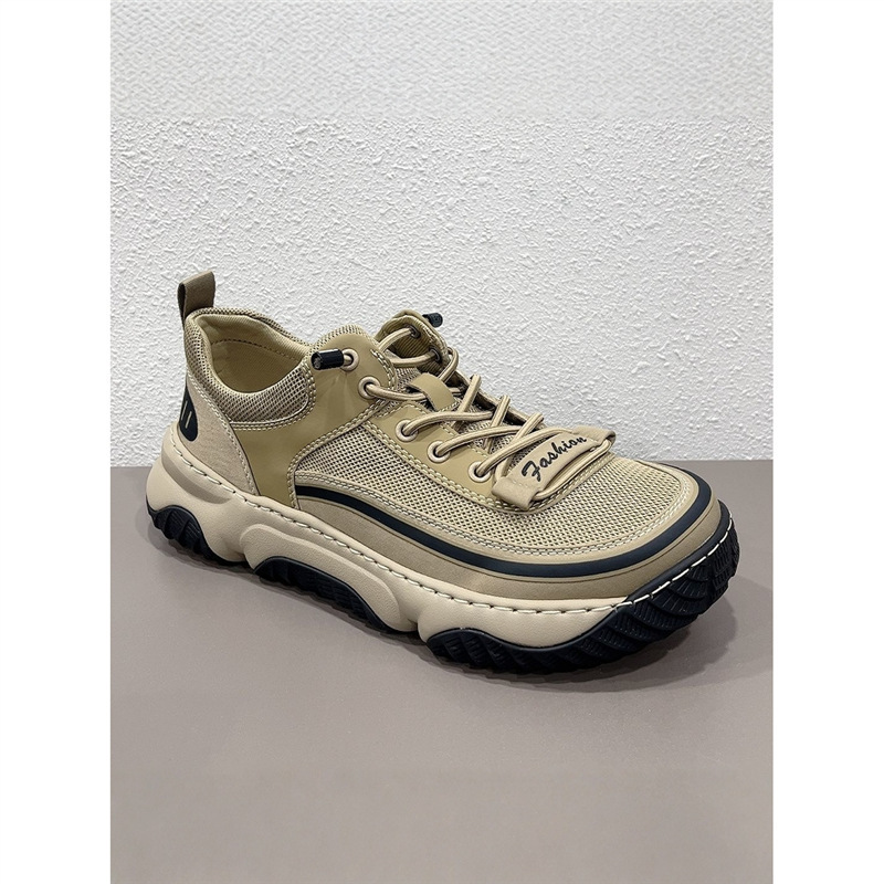 Wide-Toe Men's Shoes for Summer, Odor-Resistant, Breathable, Thin Mesh Casual Slip-On Thick-Soled Sports Shoes, Old Beijing Cloth Shoes