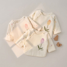 新生婴儿儿衣服薄棉上衣秋冬季新生儿夹棉半背和尚服冬季宝宝棉衣