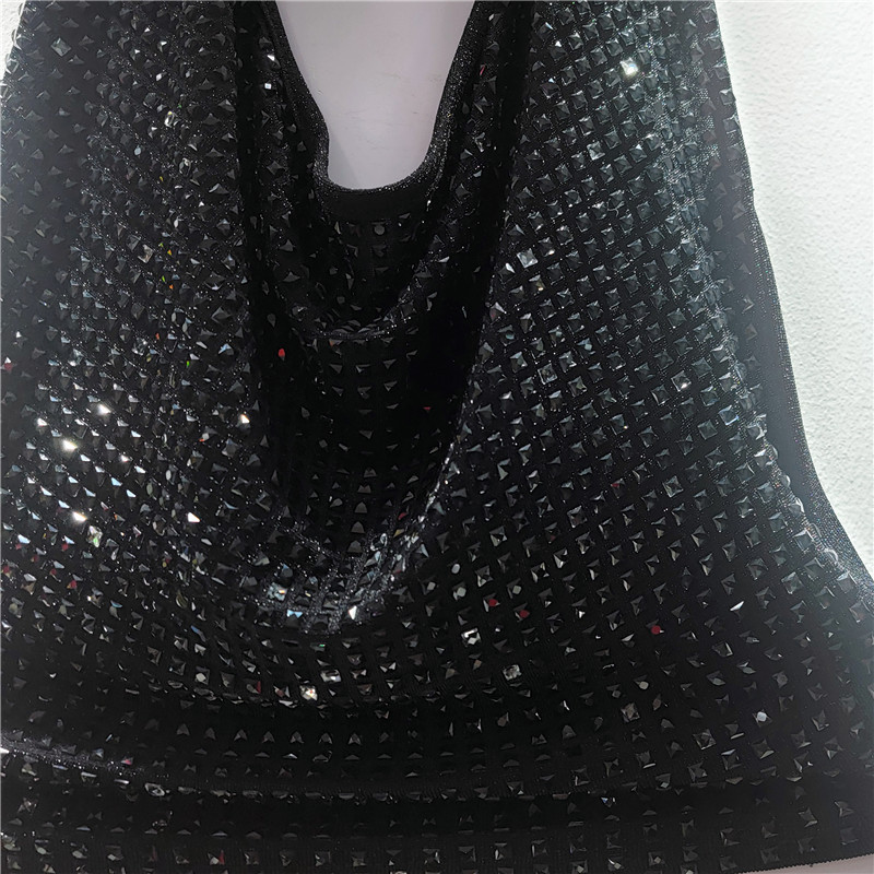 Top de Tirantes con Cuello Halter de Poliéster y Pedrería Plisado para Primavera y Verano