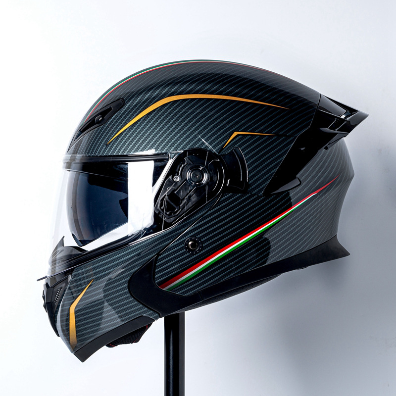 카본 패턴 라인--DOT(브랜드) 808 페이스 헬멧