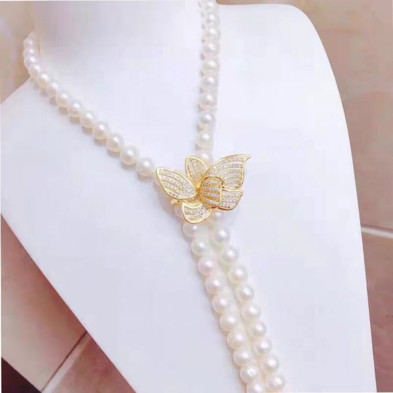 925 half silver pearl necklace buckle diy jewelry accessories sweater chain compartment fixed buckle