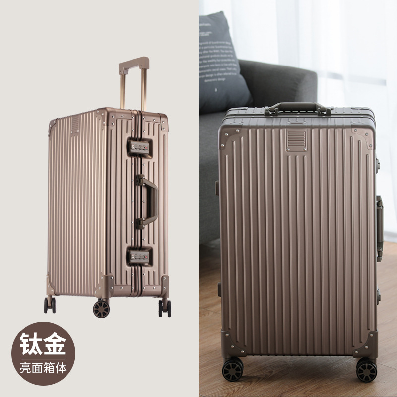 Maleta trolley de aleación de aluminio y magnesio, maleta de 24 pulgadas, maleta de negocios, maleta con contraseña de metal, maleta de embarque de 20 pulgadas
