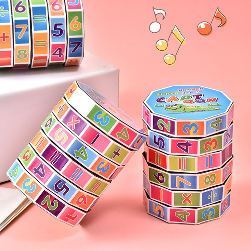 Cylindrical Plastic Rubik's Cube Children's Digital Rubik's Cube Educational Toy Cylindrical Rubik's Cube Children's Hot Selling Street Stall Source