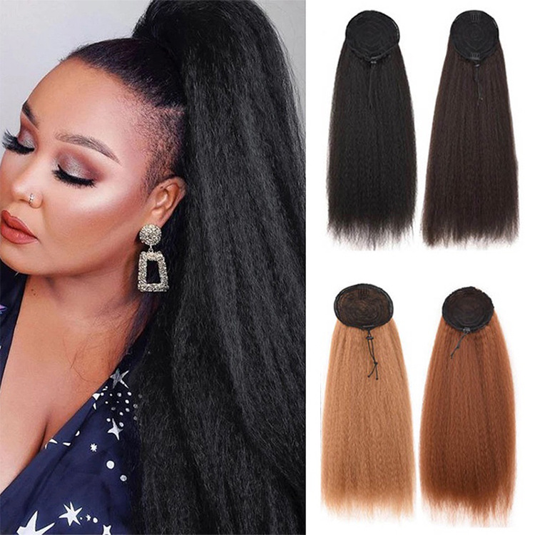 Synthetic hair drawstring ponytail fluffy explosive head corn whisker hair extensions  Ponytail_voghion.com