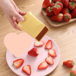 Press Stainless Steel Strawberry Banana Kiwi Divider Baby Food Supplement Fruit Cutter